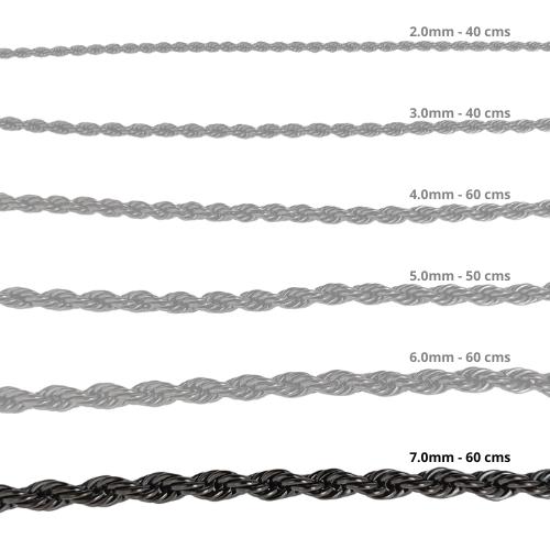 Cadena Acero inoxidable CORDON 7.0 - 60 CM NEGRO