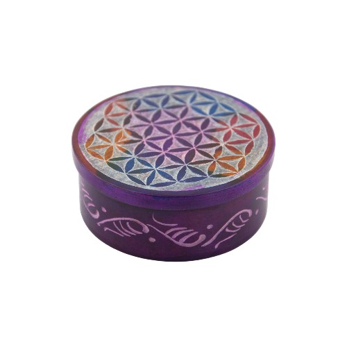 Caja 3" Piedra Lila Flor de la Vida REF 290 - Mod 04