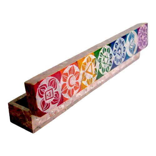 Caja quemador piedra 26,5x4,5cm 7 CHAKRAS 490