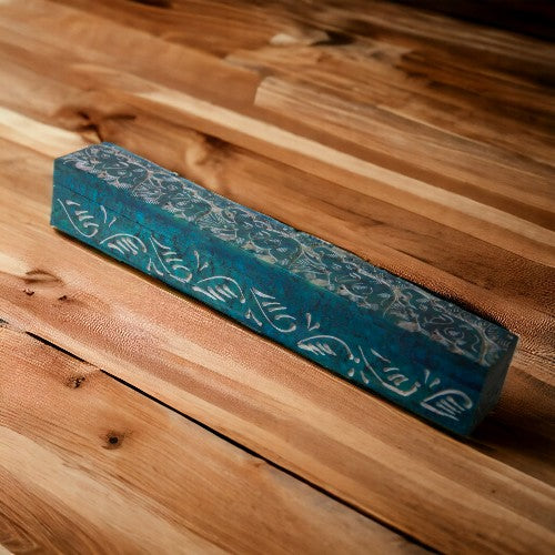 Caja quemador piedra 26,5x4,5cm TURQUESA 490