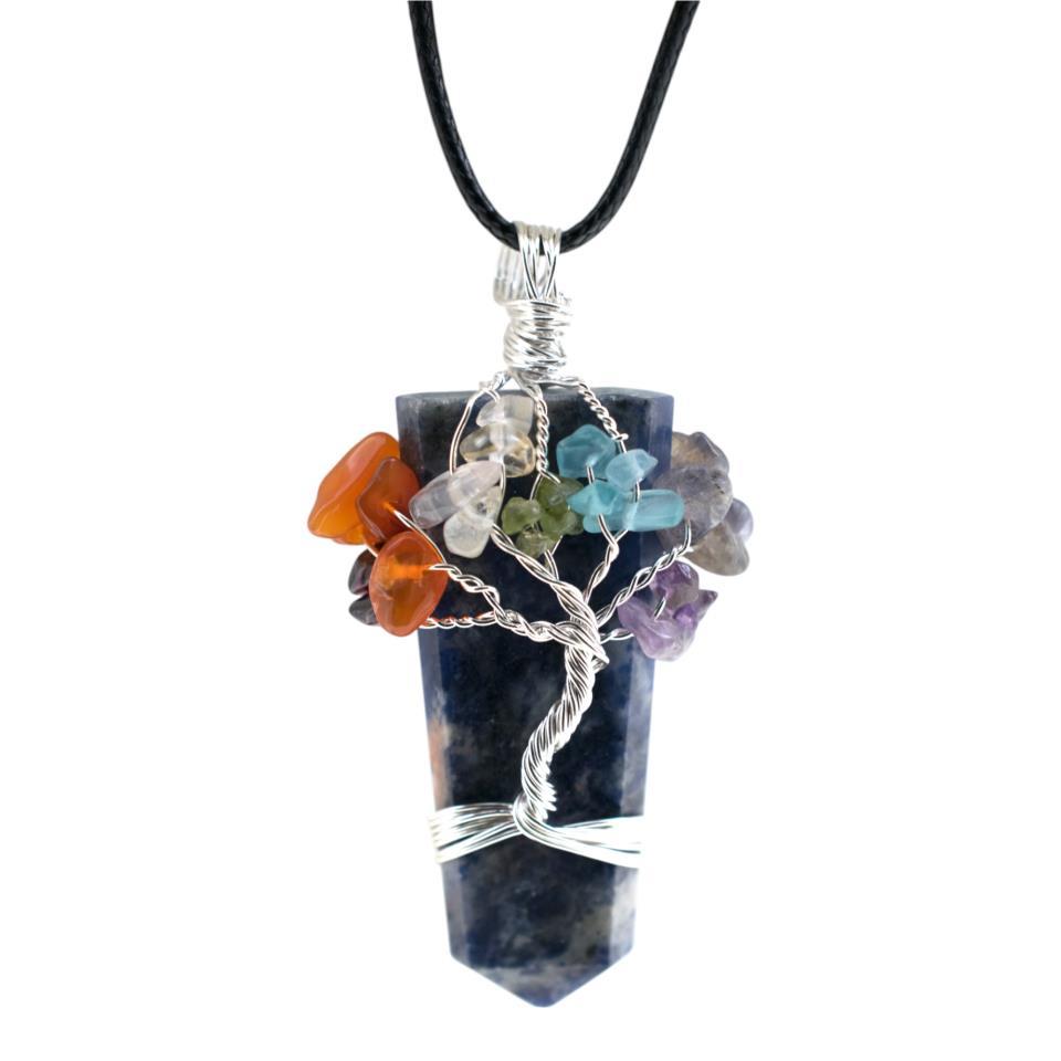Colgante Flat SODALITA Arbol 7 Chakras - 7