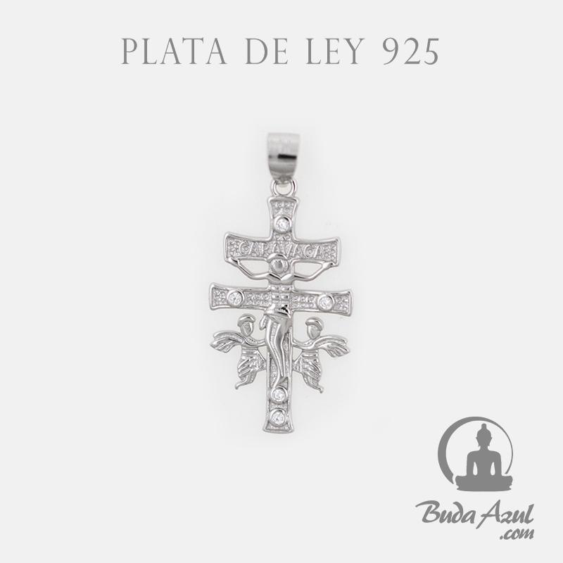 Colgante Plata CRUZ CARAVACA CIRCONITAS GR REF 490