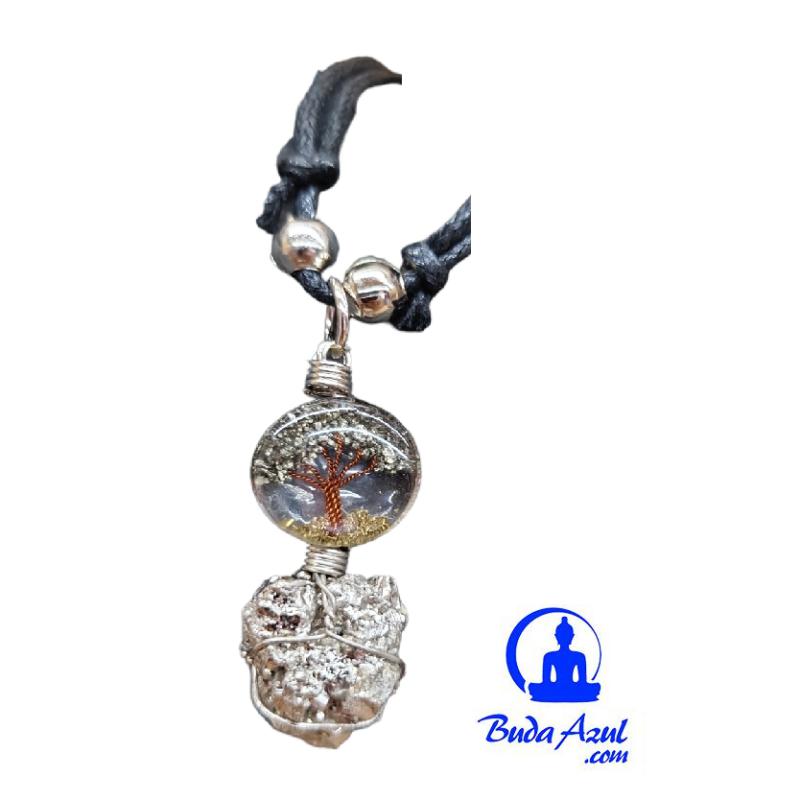Collar árbol piedra mineral PIRITA REF 4