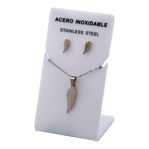 Conjunto Acero Plateado Alas mod. 48