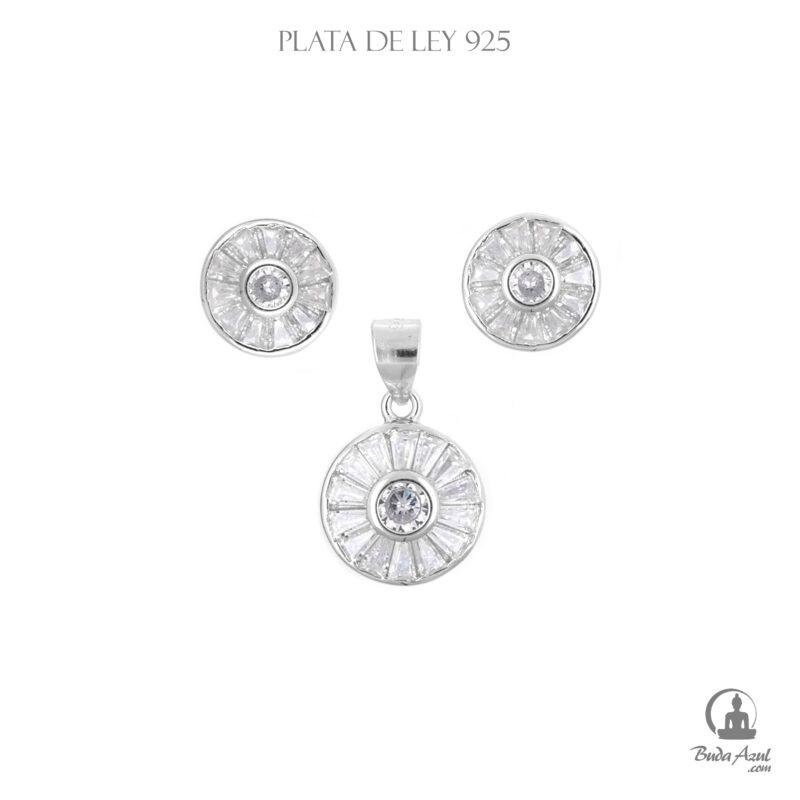 Conjunto Plata de Ley 925 CIRCULO REF 1050