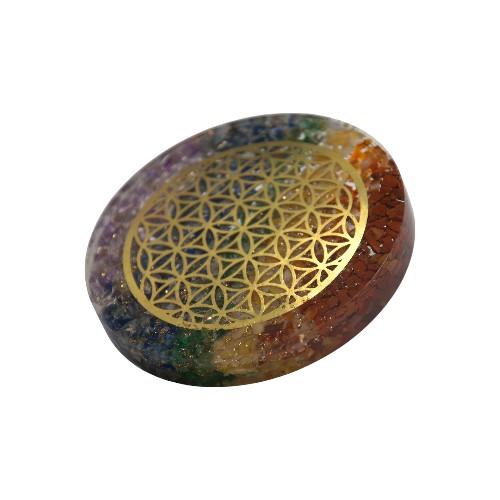Disco Flor de la Vida Orgonita 9 cm - 7 chakras REF 790