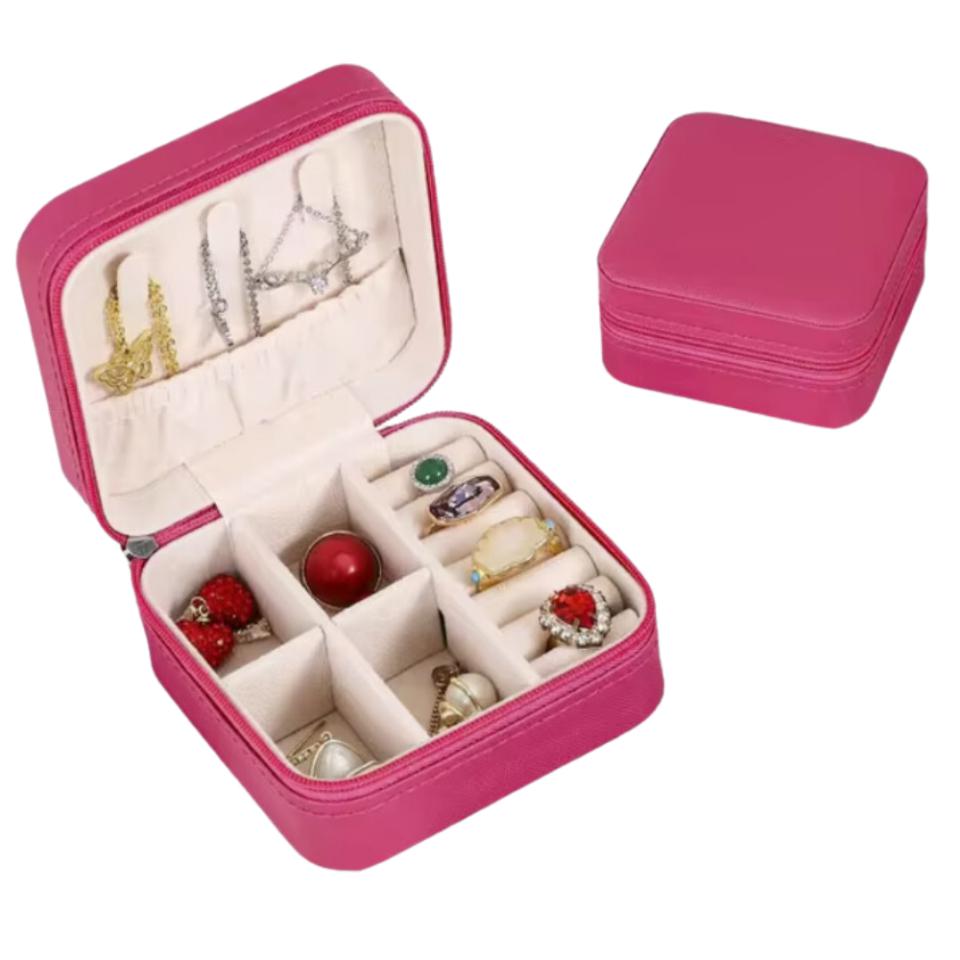 Joyero de Viajes de cuero sintético - FUCSIA