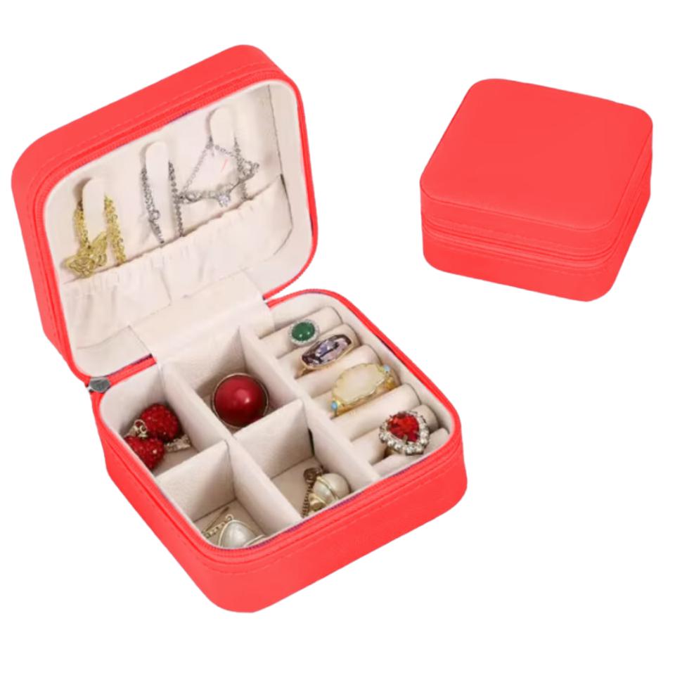 Joyeros de Viajes de cuero sintético - ROJO