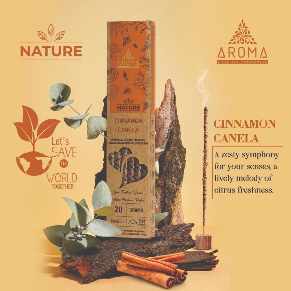 Incienso AROMA Orgánico Nature CANELA Pack 12 cajas