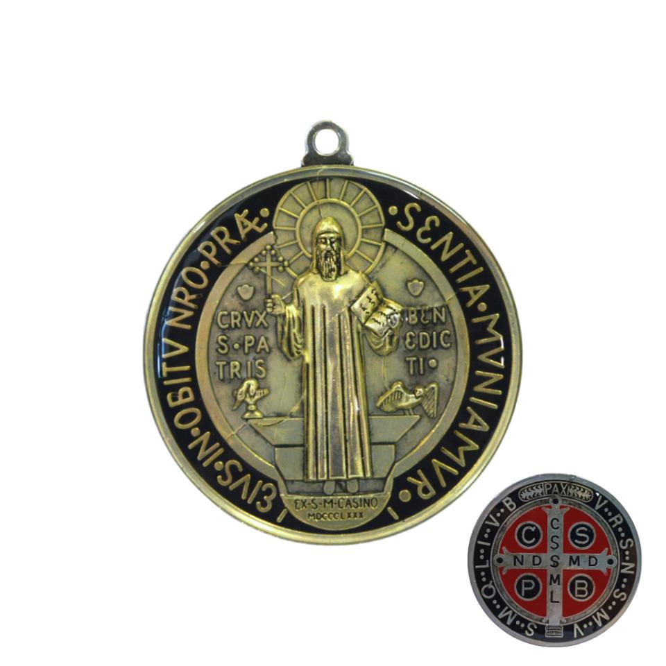 Medalla San Benito Mediano - ø9cm - NEGRO