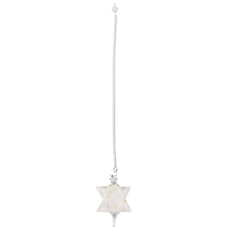 PENDULO ESTRELLA MERKABA CUARZO CRISTAL