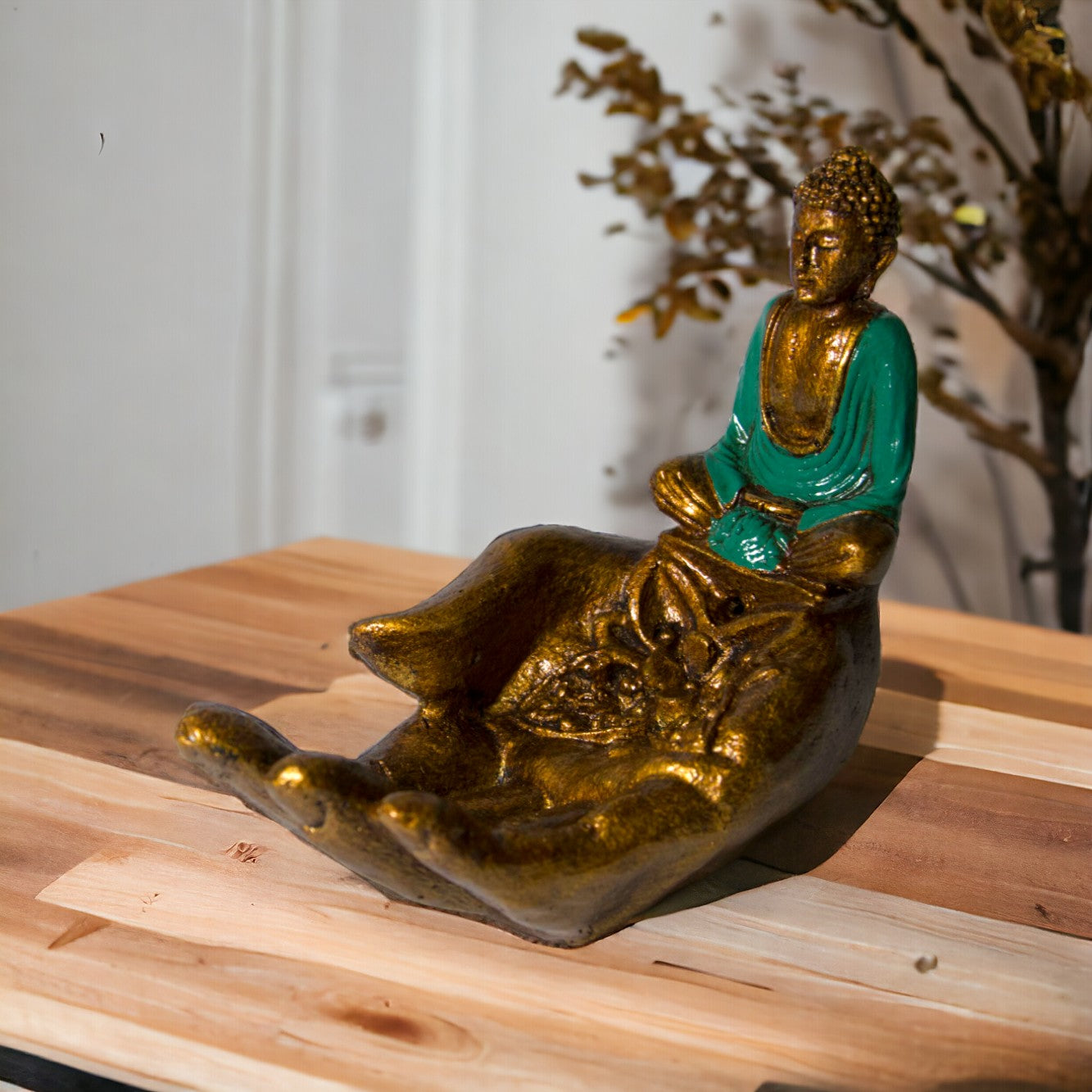 PORTA INCIENSO BUDA 14 CM REF. 590 - 35 TURQUESA