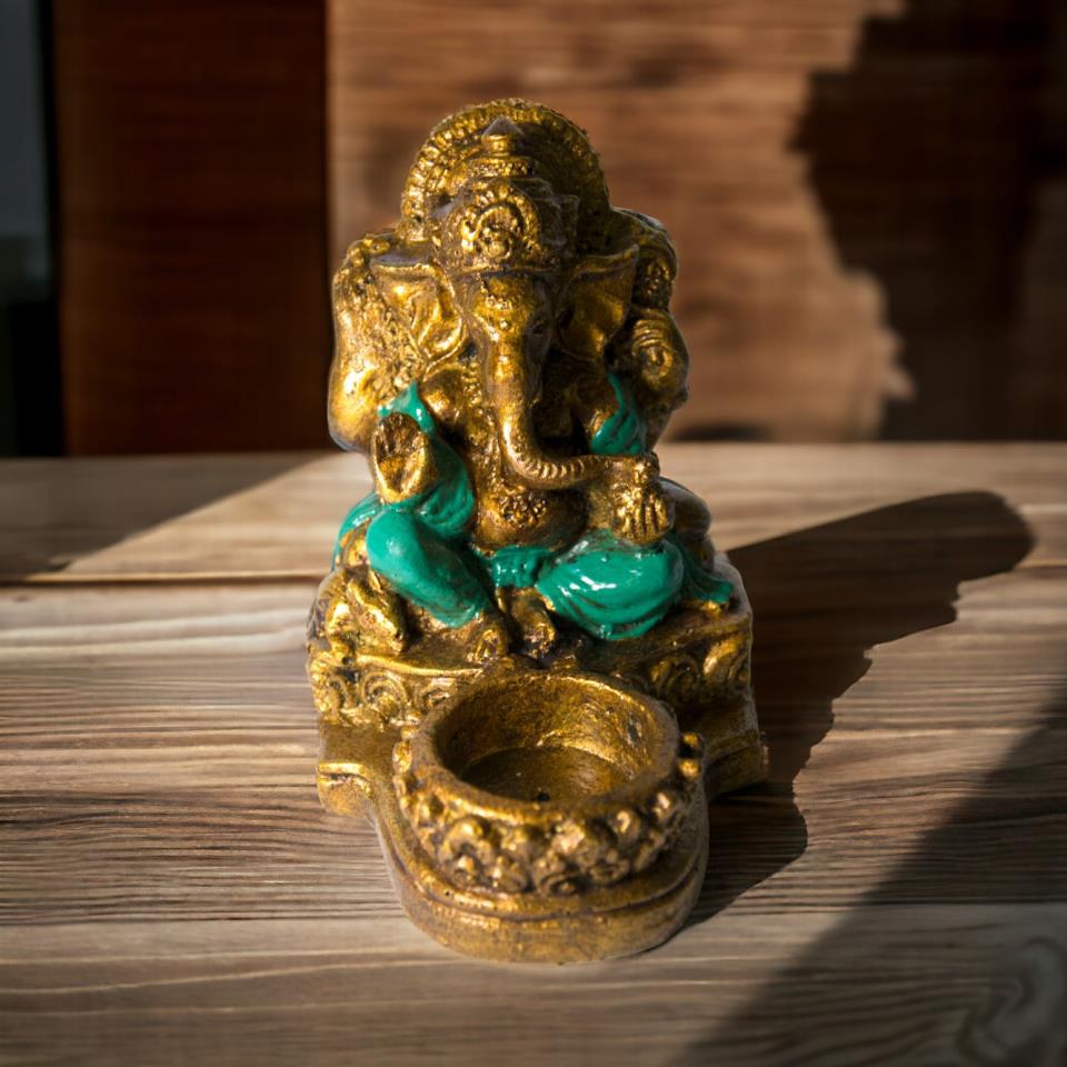 PORTAVELAS GANESH 15 CM REF. 590 - 43 - TURQUESA