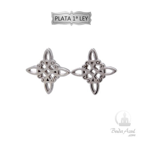 Pendientes Plata de Ley Nudo de Bruja REF. 490