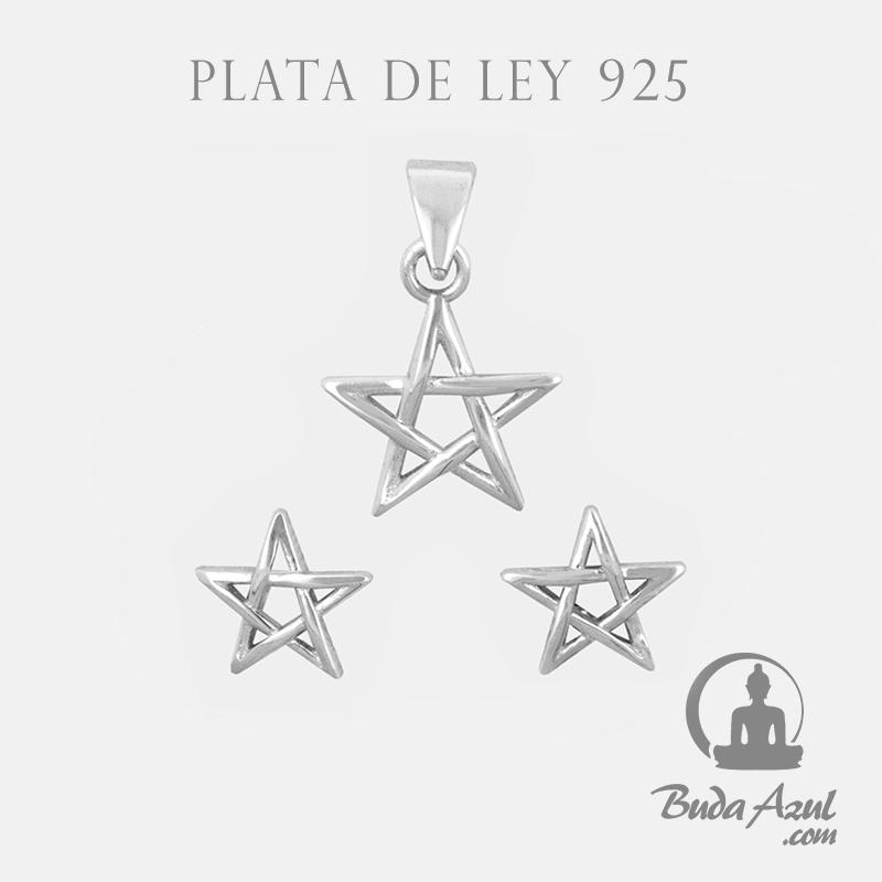 Pendientes+Colgante Plata ESTRELLA DAVID 590