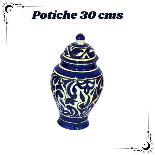 Potiche 30cms. Mod. 03 Azul/Blanco