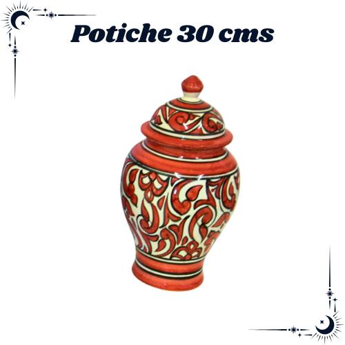 Potiche 30cms. Mod. 04 Naranja/Blanco