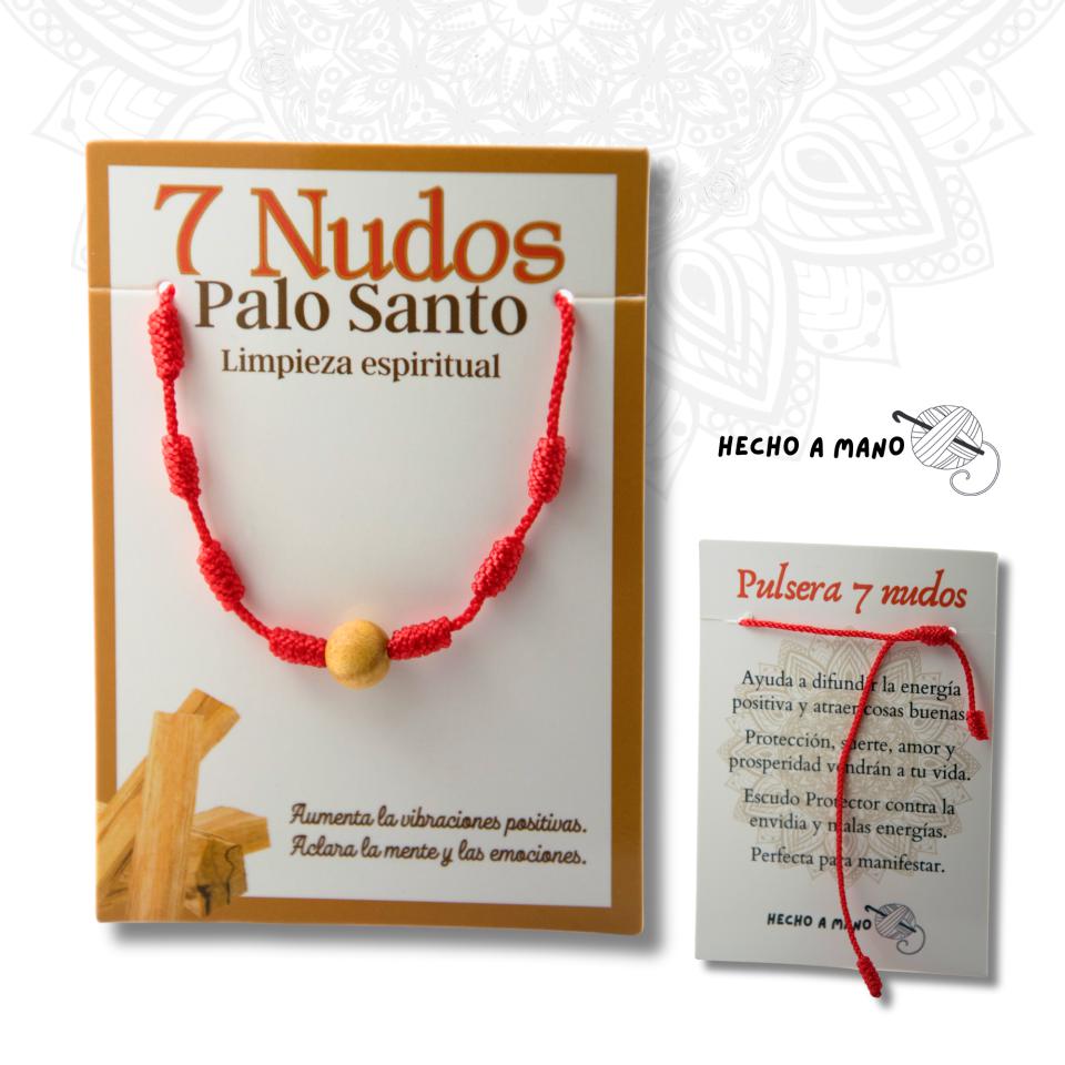 Pulsera 7 Nudos Roja - PALO SANTO