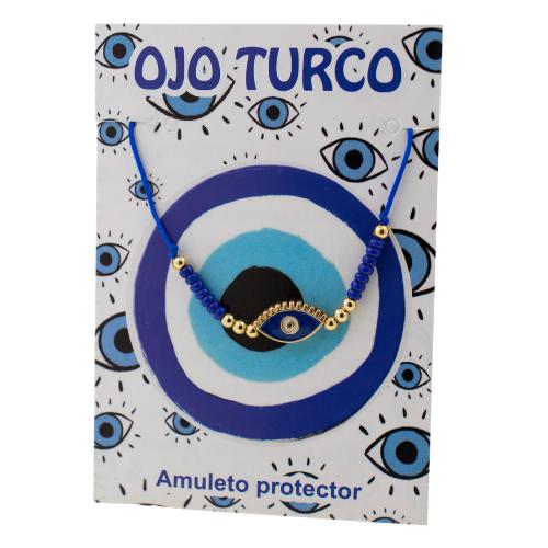 Pulsera Hilo Ajustable Azul OJO TURCO - REF. 2