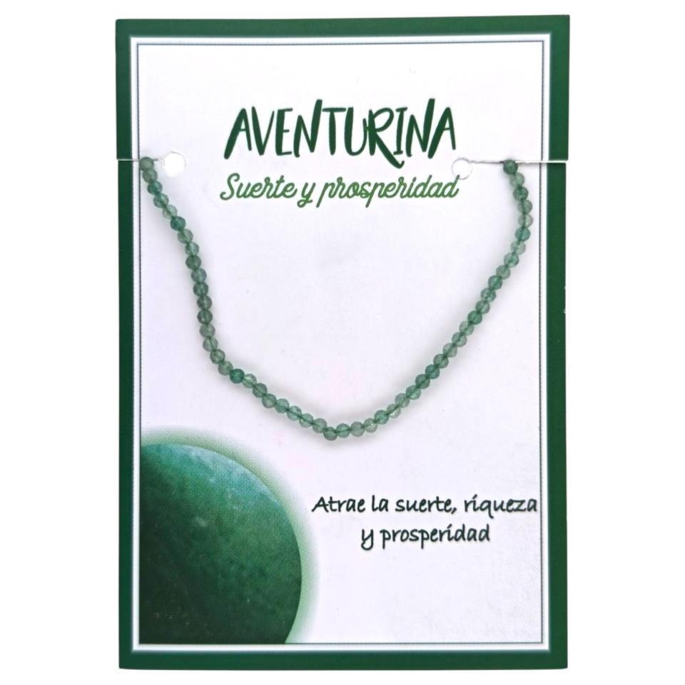 Pulsera Mineral Facetado 2MM AVENTURINA - 5