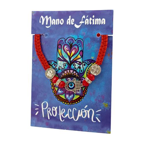 Pulsera Tejida Roja Mano de Fátima REF 3