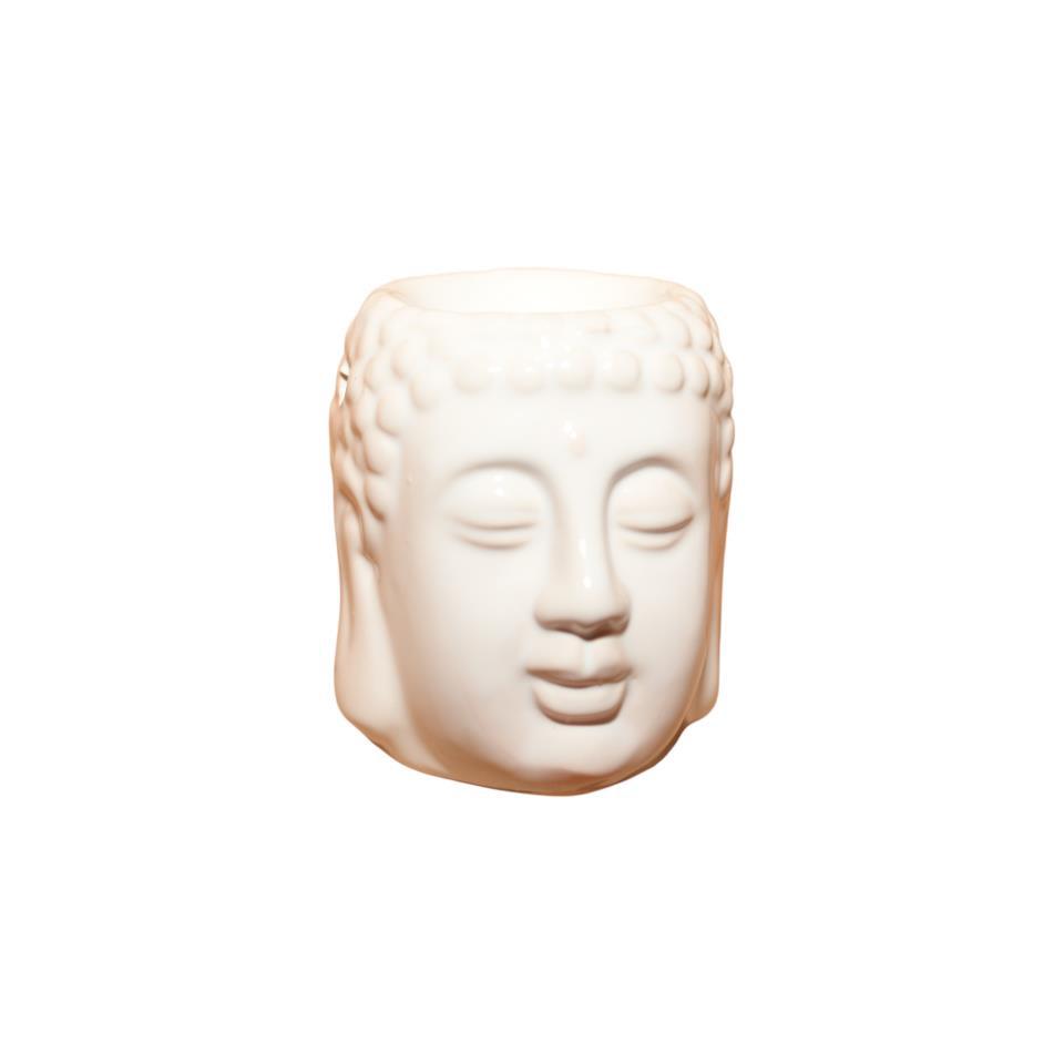 Quemador cerámica Cabeza de Buda REF 17-8 Blanco
