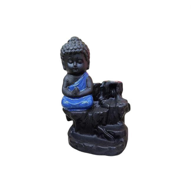 Quemador incienso ceramica de Reflujo Buda Azul