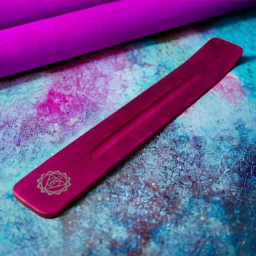 Quemador incienso tablilla madera chakras - REF 045 MOD. 15 FUCSIA