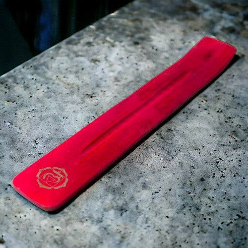 Quemador incienso tablilla madera chakras - REF 045 MOD. 21 ROJO