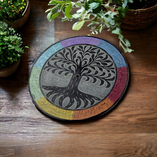 Quemador plato piedra ÁRBOL VIDA NEGRO 4" 10? 240