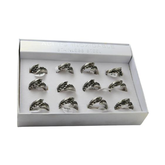 SET 12 ANILLOS DE ACERO – MOD. 01 ALAS REF. 5