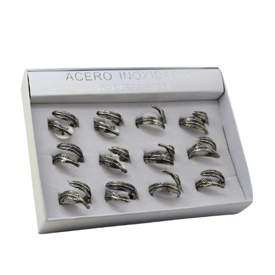 SET 12 ANILLOS DE ACERO – MOD. 30 PLUMA