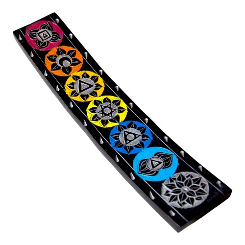 Tabla quemador piedra 7 CHAKRAS NEGRO- 490