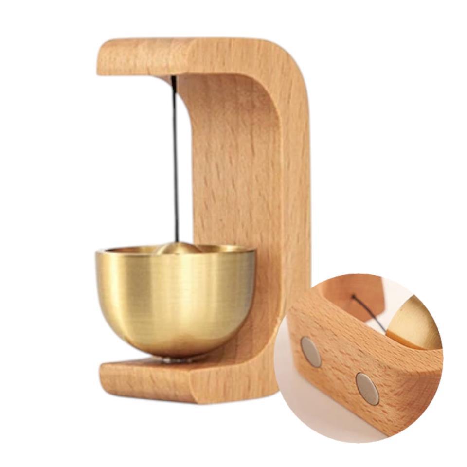 Timbre de puerta madera con campana