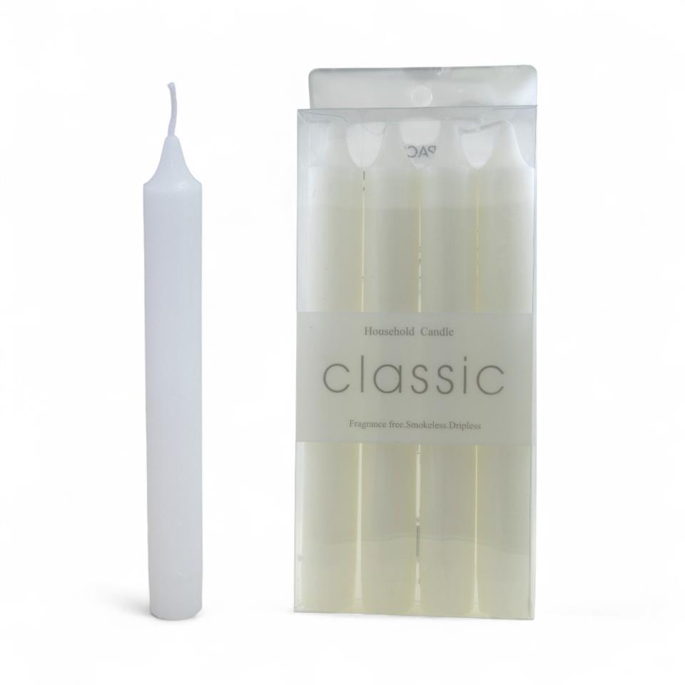 Velas bujía grande 19cm – 60g Pack4uds Blanco