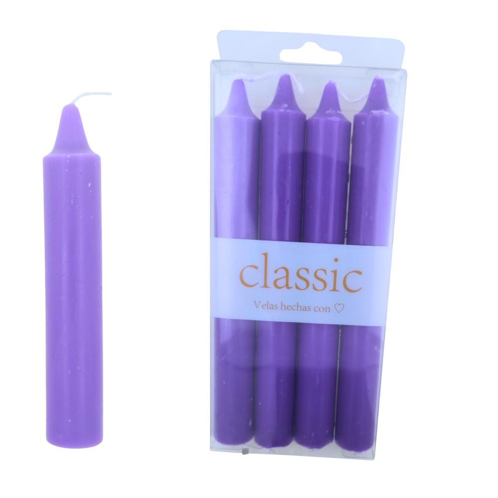 Velas bujía grande 19cm - 60g Pack4uds Lila