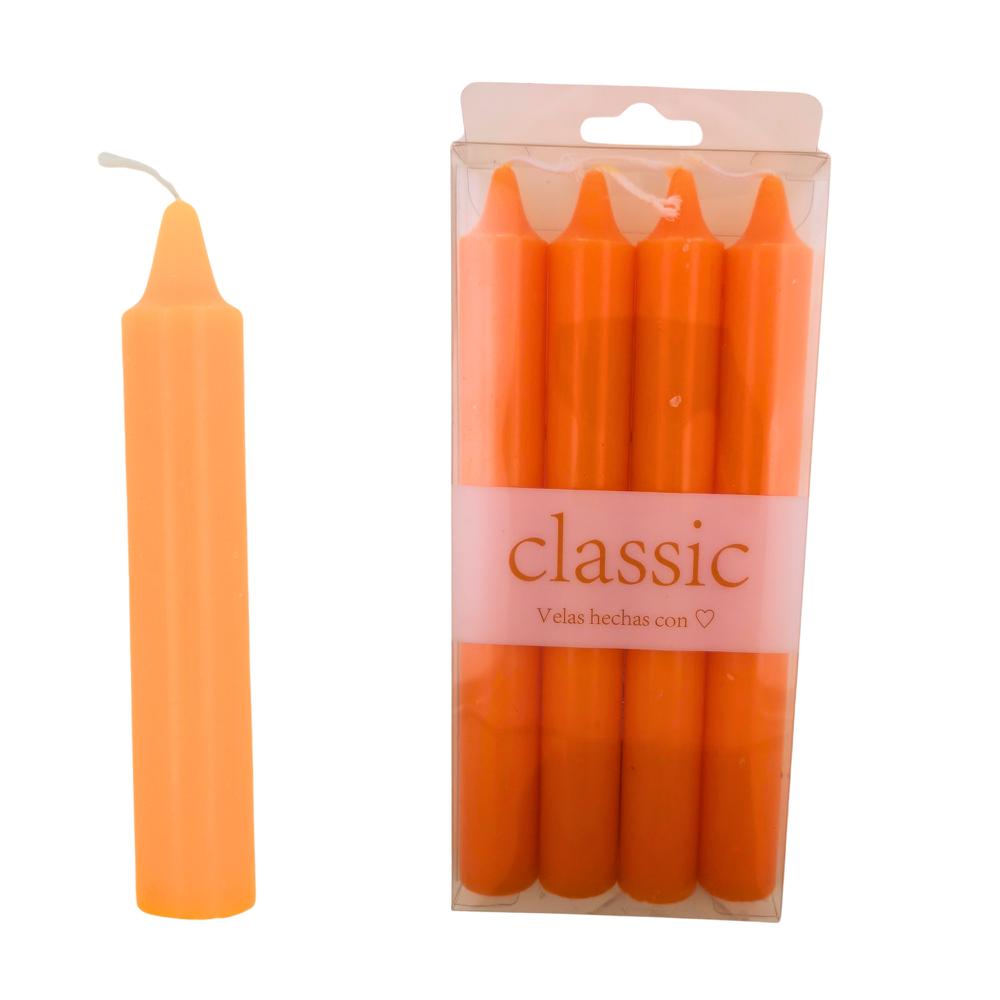 Velas bujía grande 19cm - 60g Pack4uds Naranja