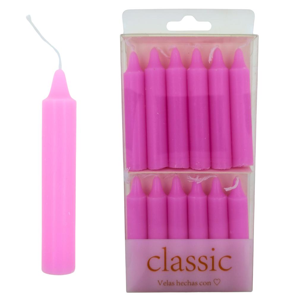 Velas bujía pequeñ 8cm - 10g Pack 12uds Rosa Claro