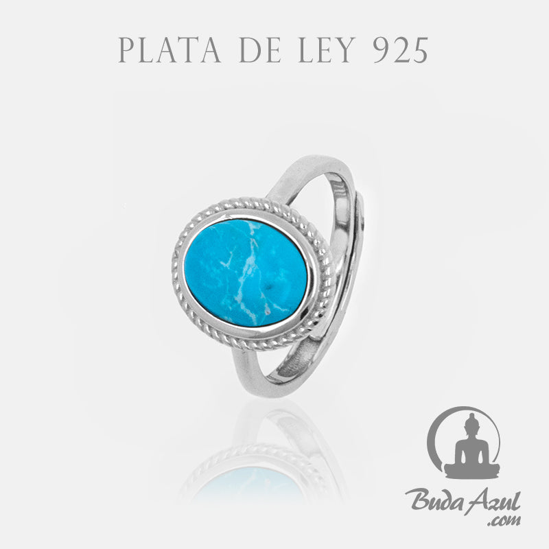 Anillo Plata de Ley 925 OVALADO TURQUESINA REF. 890