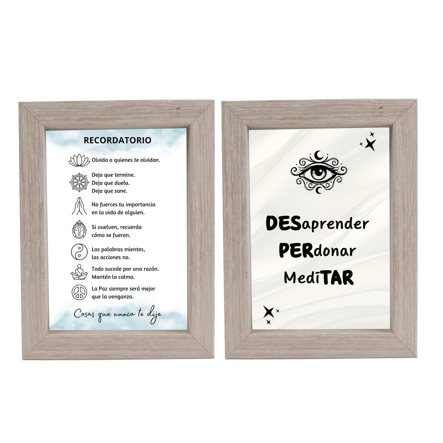 Cuadro Motivacional Doble Cara Recordatorio y Despertar - Claro
