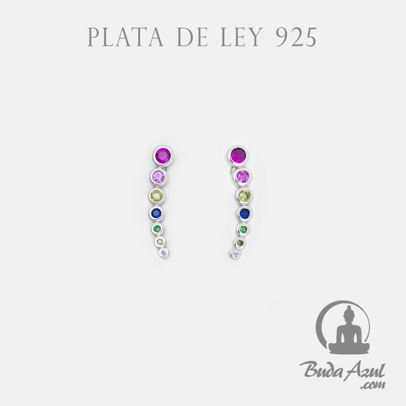 Pendientes Plata de Ley 925 CIRCULOS CIRCONITAS COLORES REF. 590