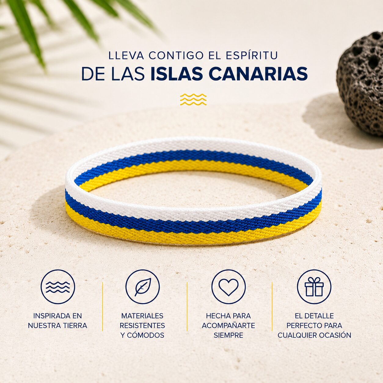 Pack 6 Pulseras Bandera Canarias estrecha