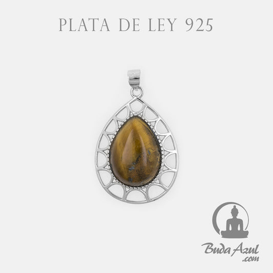 Colgante Plata de Ley 925 GOTA OJO DE TIGRE REF. 1490