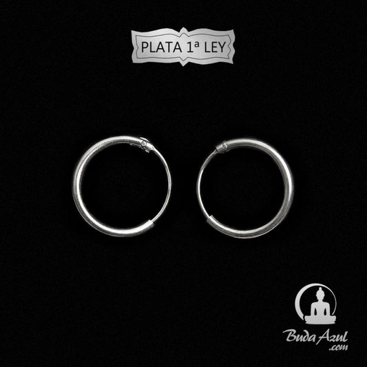 Pendientes Plata de Ley 925 aros argollas REF: 100