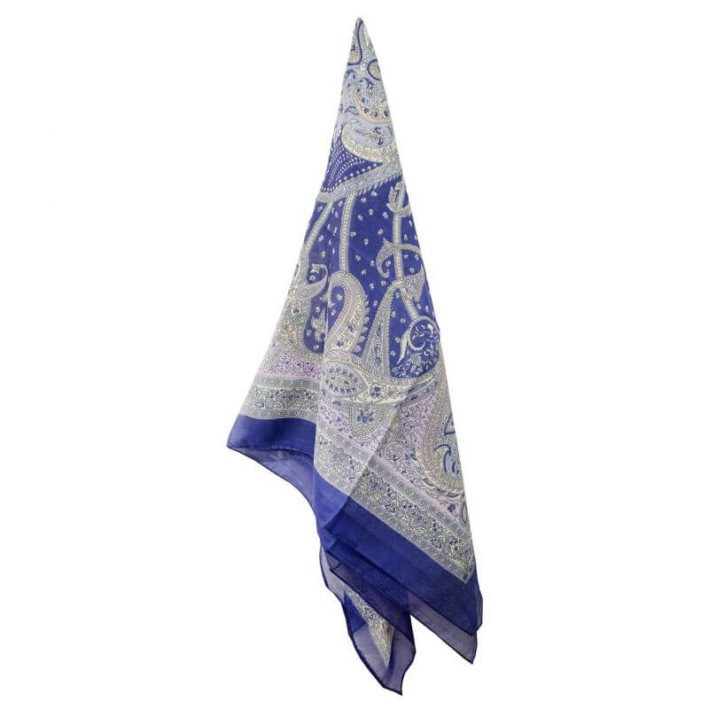 Pañuelo seda 1x1 azul