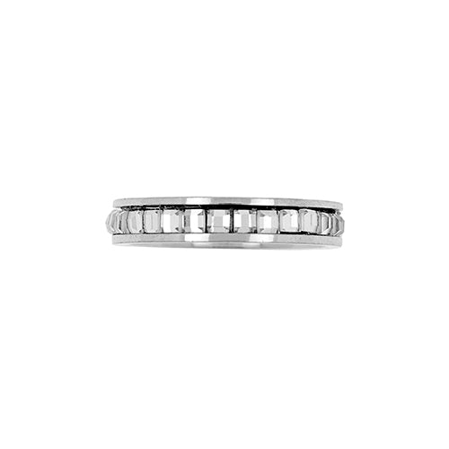 ANILLOS DE ACERO - ARO CON PIEDRAS CUADRADO