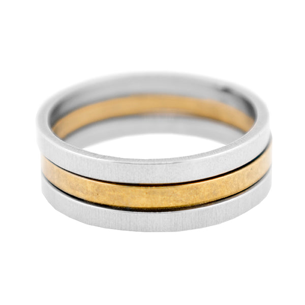 ANILLOS DE ACERO - AROS PLATEADO DORADO