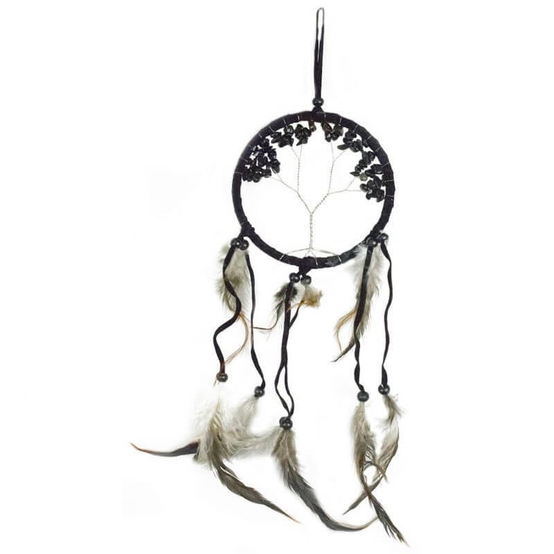 ATRAPASUEÑOS ARBOL DE LA VIDA 11CM NEGRO