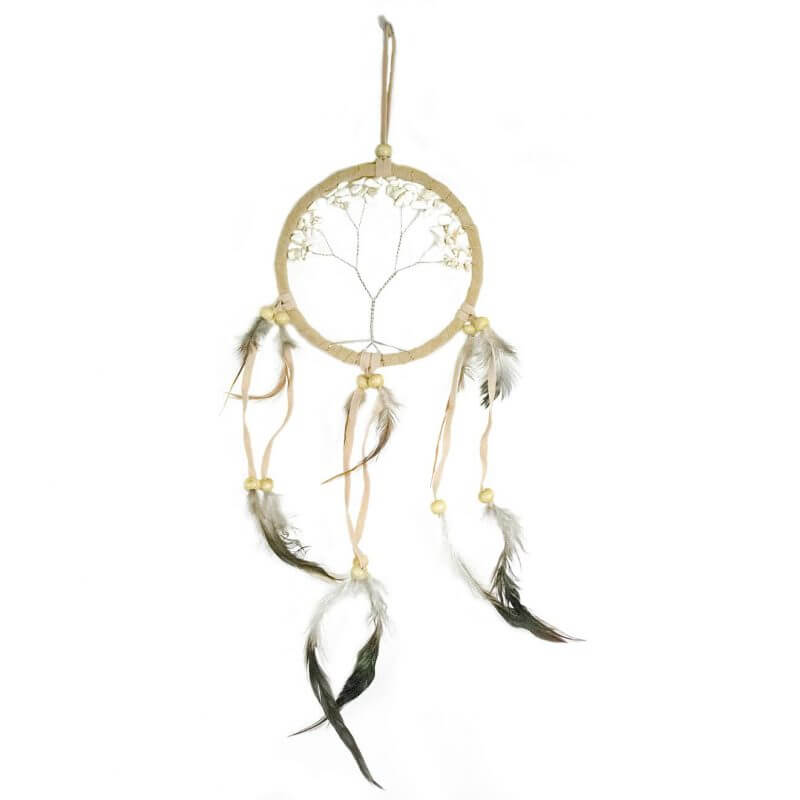 ATRAPASUEÑOS ARBOL DE LA VIDA 11CM BEIGE