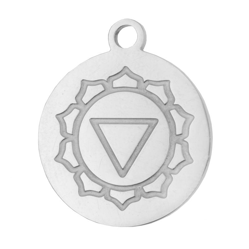 AMULETO CHARM DE ACERO CHAKRA AUTOESTIMA